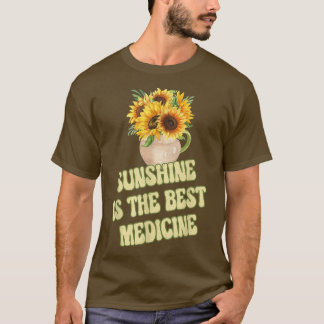 Solskin är den bästa medicinska Gulten Solrosblomm T Shirt