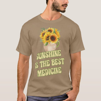 Solskin är den bästa medicinska Gulten Solrosblomm T Shirt