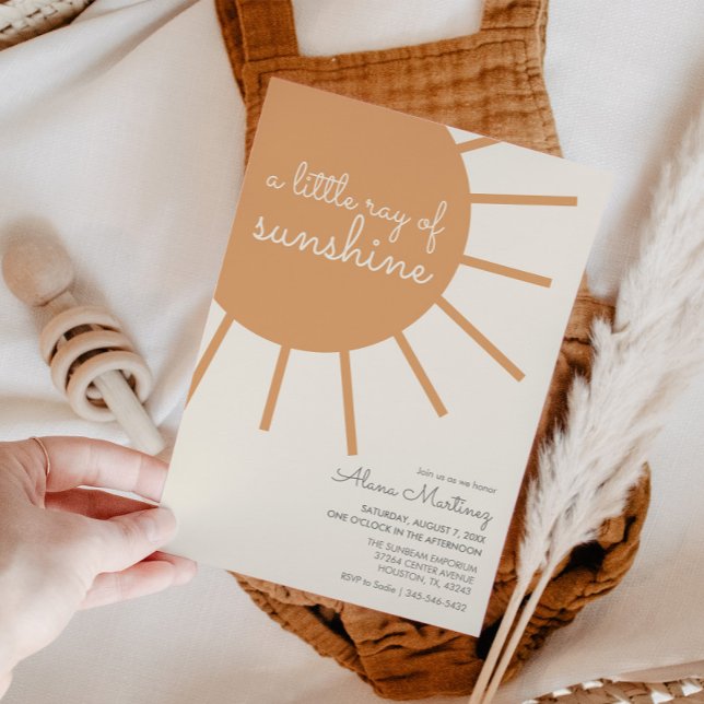 Solskin Boho Baby Shower-inbjudan. Inbjudningar (Skapare uppladdad)