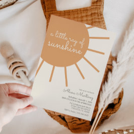 Solskin Boho Baby Shower-inbjudan. Inbjudningar