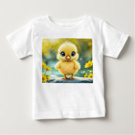 Solskin gult fluffy kycklingblue - ögonfågel t shirt
