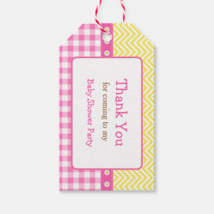 Solskin och Lemonade Rosa & Gult Gift-Märkre Presentetikett