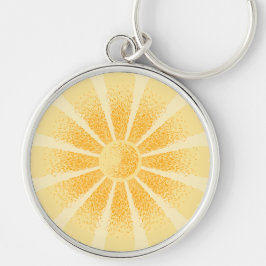 Solskin Rund Silverfärgad Nyckelring