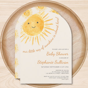 Solskine Boho Gender-Neutralt Sol Baby Shower Arch Inbjudningar