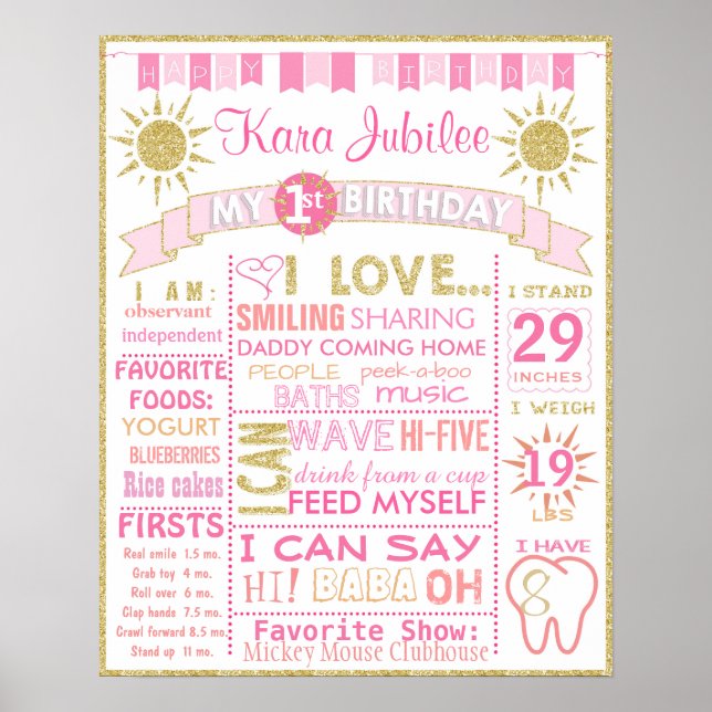 Solskins första födelseattentatsskylt poster flick (Framsidan)