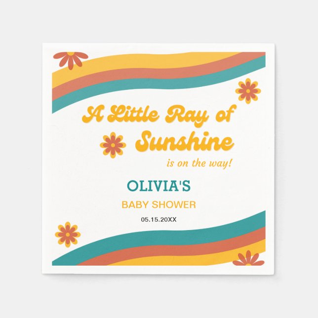 Solskins lilla Ray Neutral Baby Shower Pappersservett (Framsidan)