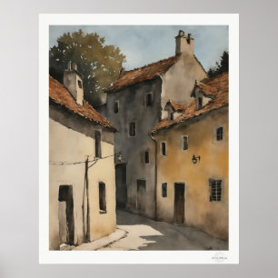 Solskt bygatan-affisch poster