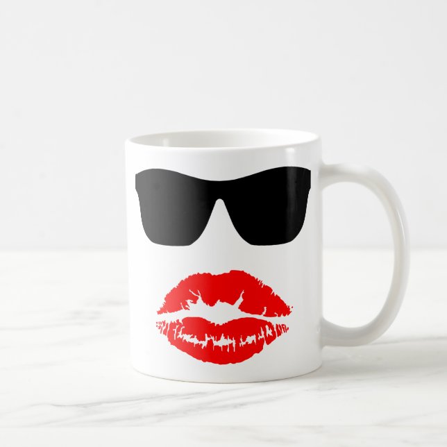Solskuggor och läppstift Kyss Kaffemugg (Höger)