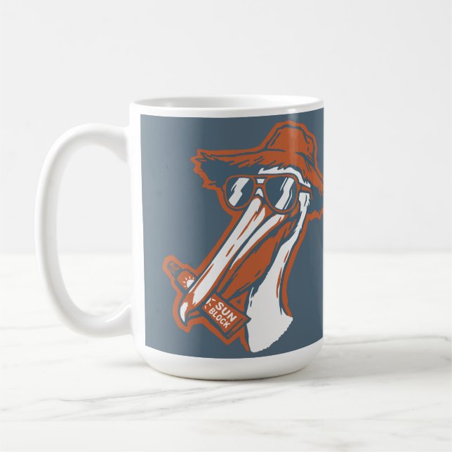Solskyddad pelikan kaffemugg (Vänster)