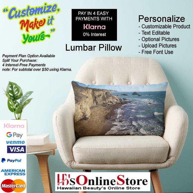 Solskydds-knippformad 28 lumbarkudde (Sunset Beach Polyester Lumbar Pillow 28.)