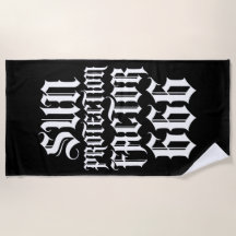 Solskyddsfaktor 666 gotisk typografisk design