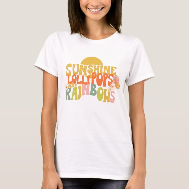 Solskyddsmedel och regnbågar t shirt (Framsida)