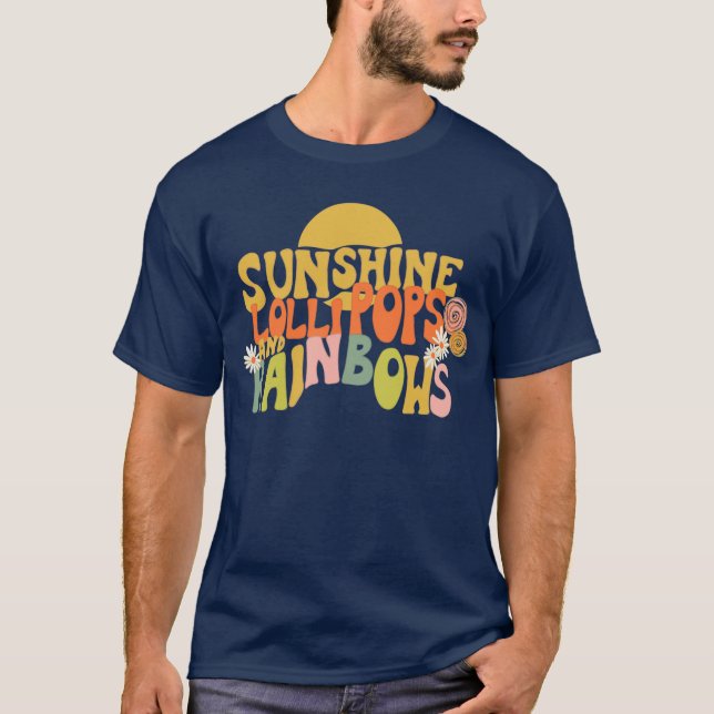 Solskyddsmedel och regnbågar t shirt (Framsida)