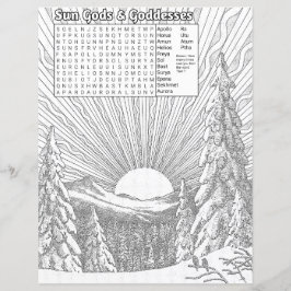 Solsolståndsscen Wicca Ordsökning & Färgningssida