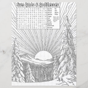 Solsolståndsscen Wicca Ordsökning & Färgningssida
