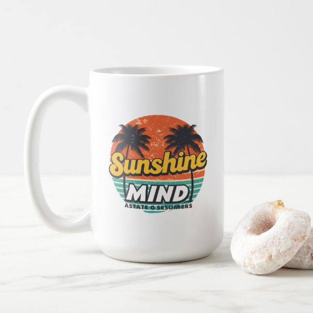 Solstatens sommar mugg, Retro strand kaffekopp (Med munk)