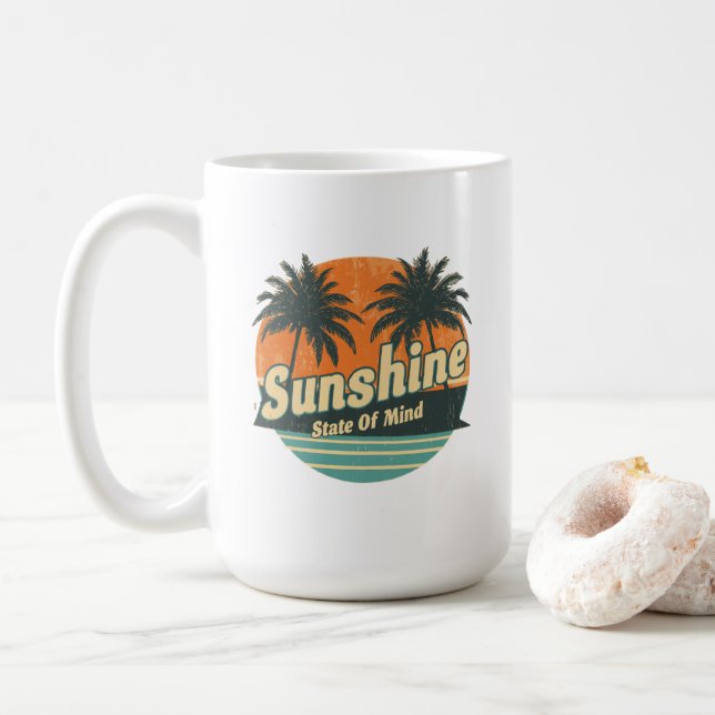 Solstatens sommar mugg, Retro strand kaffekopp (Med munk)