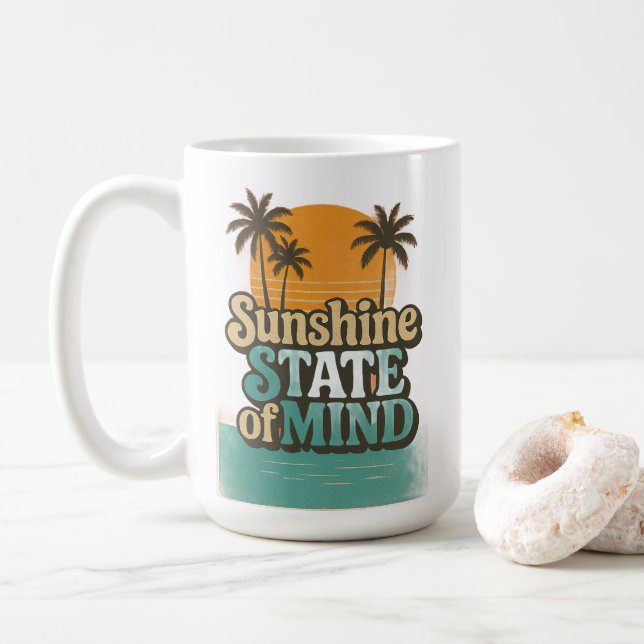 Solstatens sommar mugg, Retro strand kaffekopp (Med munk)