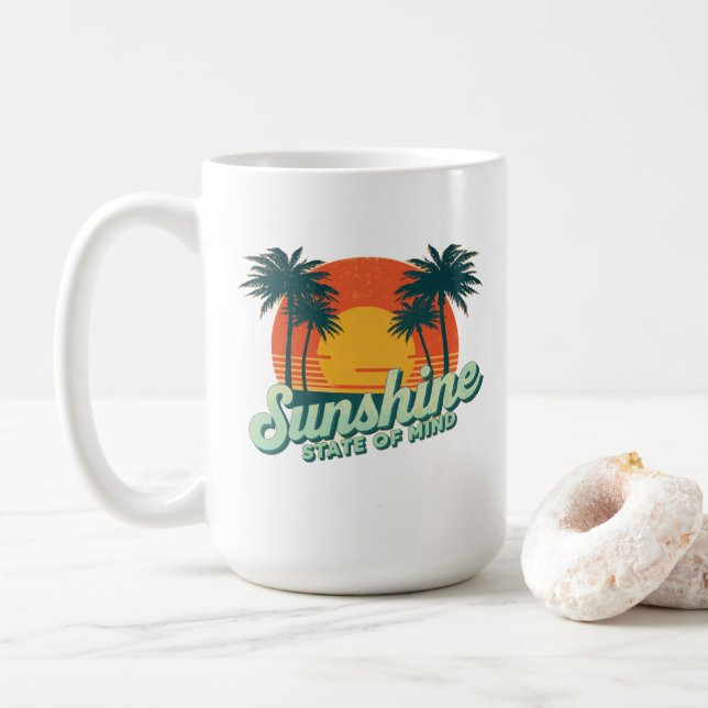 Solstatens sommar mugg, Retro strand kaffekopp (Med munk)