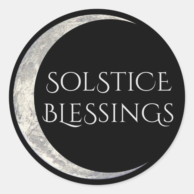 Solstice Blessings-etikett Runt Klistermärke (Framsida)