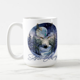 Solstice Blessings Winter Varg Moonlight Skogen Kaffemugg