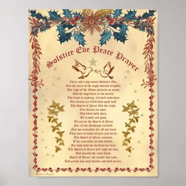 SOLSTICE KVÄLL PEACE PRAYER POSTER (Framsidan)