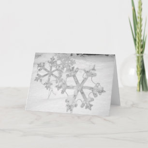 Solstice & Nyår: Snöiga snöflingor Helgkort