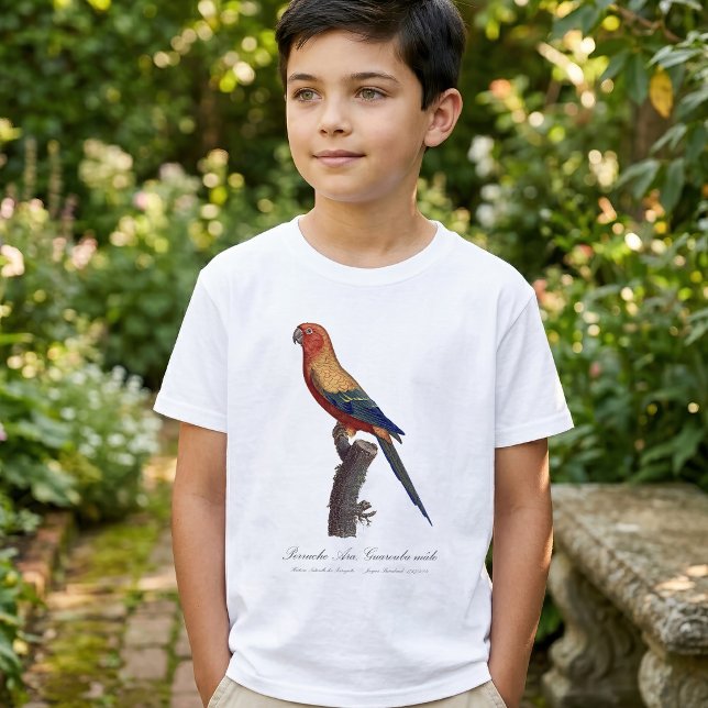 Solstiskkoneja, Aratinga solstitialis T Shirt (Sun Parakeet Male, Aratinga Solstitialis. Boy Basic White T-Shirt )