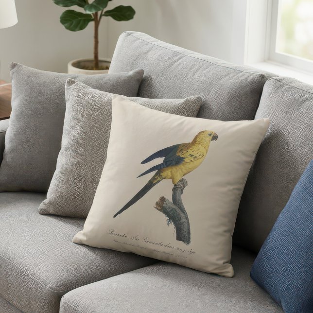 Solstiskonur Aratinga solstitialis Kudde (Guarouba dans sons jeune age / Sun parakeet. Throw Pillow)
