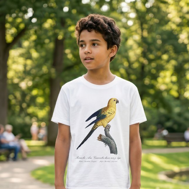 Solstiskonur Aratinga solstitialis T Shirt (Guarouba dans sons jeune age / Sun parakeet. Boy Basic White T-Shirt)