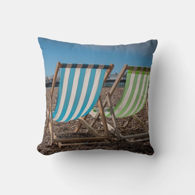 Solstolar som tittar havet kudde (Framsida)