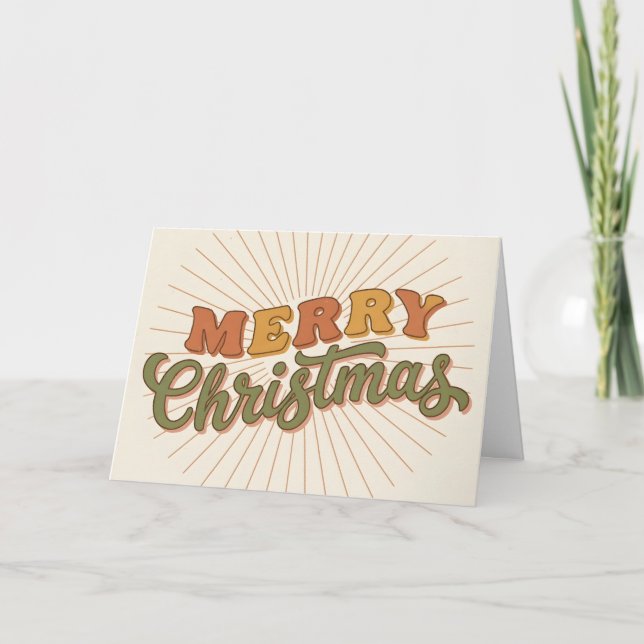 Solstrålande Boho God Jul Helgkort (Framsida)