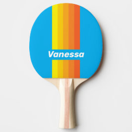 Solstrålande havsfärgade pinstripes med namn pingisracket
