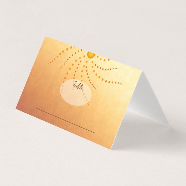 Solstrålar av solljus mandala bröllop kort (Framsida)