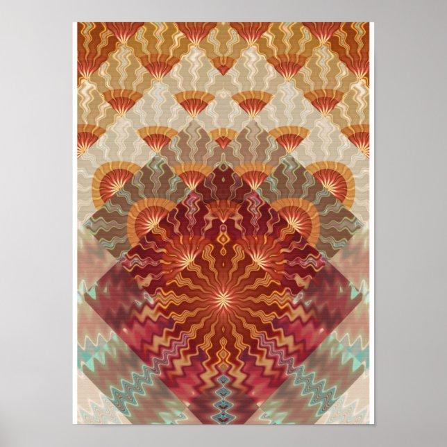 Solstrålar Fraktal Design Poster (Framsidan)