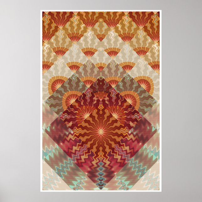 Solstrålar Fraktal Design Poster (Framsidan)