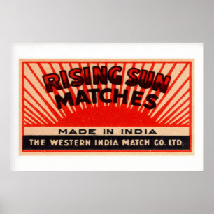 Solstrålar Indien Tändstickor Vintage Tändsticksfö Poster