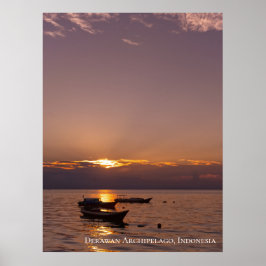 Solstrålar Solnedgångsstrålar Flytande Båtar Hav S Poster
