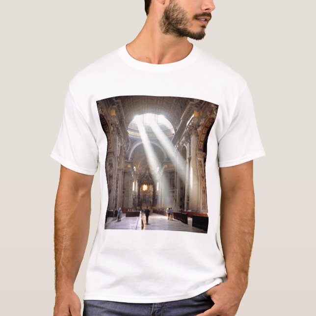 Solstrålar strömmar genom fönstren t-shirt (Framsida)