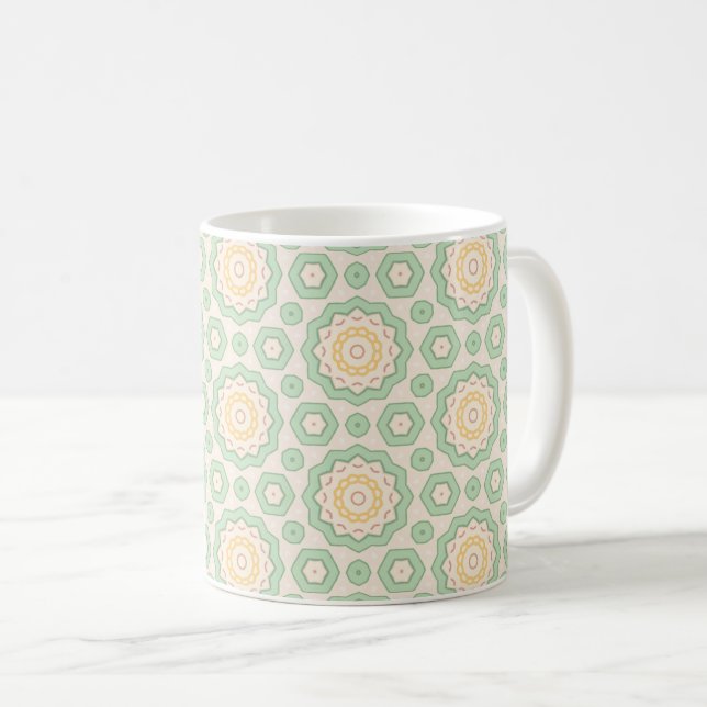 Solstråle hexagon geometri  kaffemugg (Framsida höger)