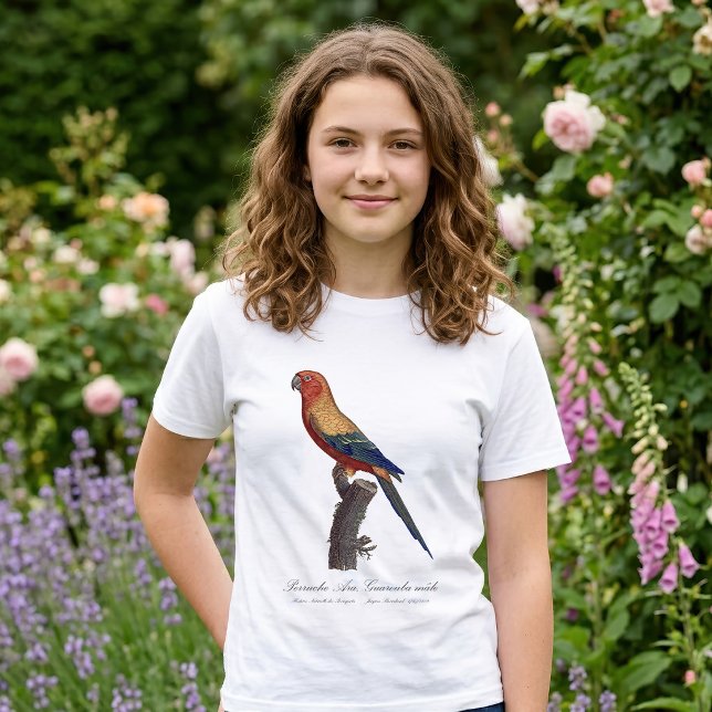Solstråleara Hane, Aratinga Solstitialis T Shirt (Sun Parakeet Male, Aratinga Solstitialis. Girl Basic White T-Shirt )