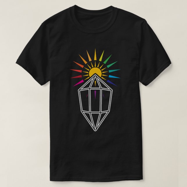 solstrålefångare prisma geometrisk kristall t shirt (Design framsida)