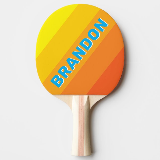 Solstrålning Hav Kraftiga Ränder med Namn Pingisracket (Framsidan)