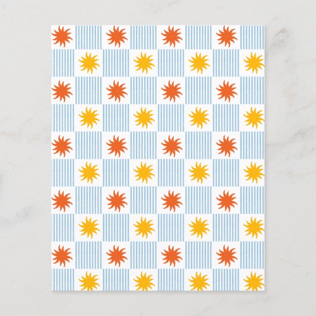 Solstrålning Schackbräde Scrapbookpapper - L (Framsida)