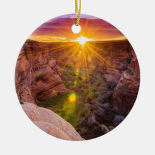 Solstrålning vid Canyon de Chelly, AZ Julgransprydnad Keramik