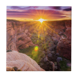 Solstrålning vid Canyon de Chelly, AZ Kakelplatta