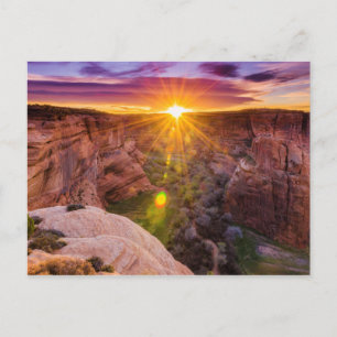 Solstrålning vid Canyon de Chelly, AZ Vykort