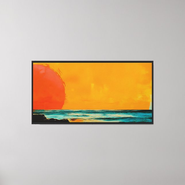 Solstrimlad uppsättning infattad canvas (Framsida)