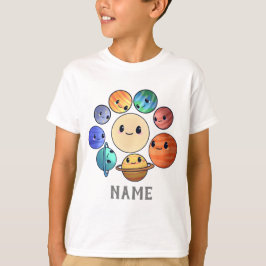 Solsystem 8 Planets Boy Flickor T Shirt
