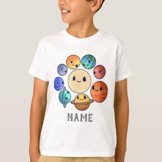 Solsystem 8 Planets Boy Flickor T Shirt